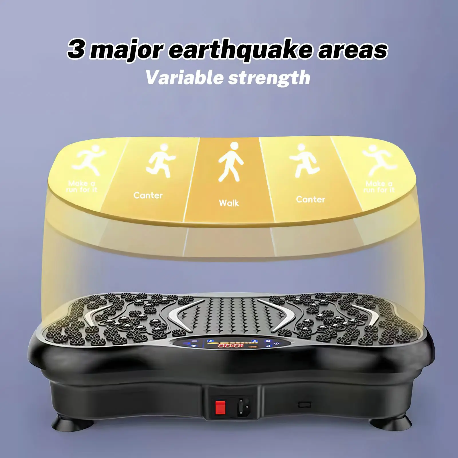 Whole Body Vibration Plate Exercise Machine, Bluetooth Speaker, 5 Auto Modes, LED Display, Resistance Bands for Home Fitness Training – Image 6